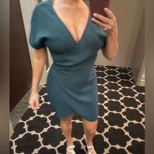 Amanda Uprichard  —Petite Forrest green dress. Silky material